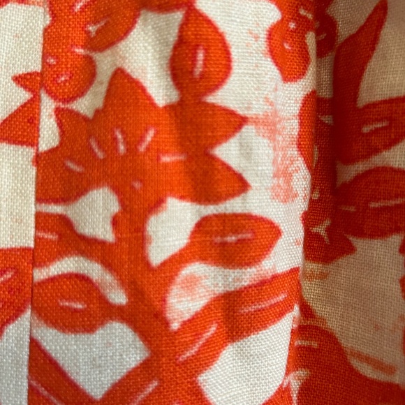 Vintage Y2K LOFT Women's Vibrant Orange and Cream Floral Blazer dead stock - Picture 4 of 14